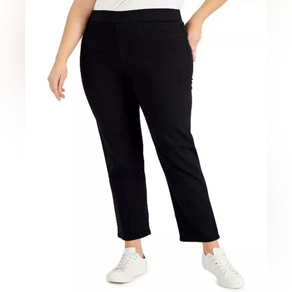 Karen Scott Women’s Black Pull-on Jean Pants Plus Size 3X Elastic Waistband NWT